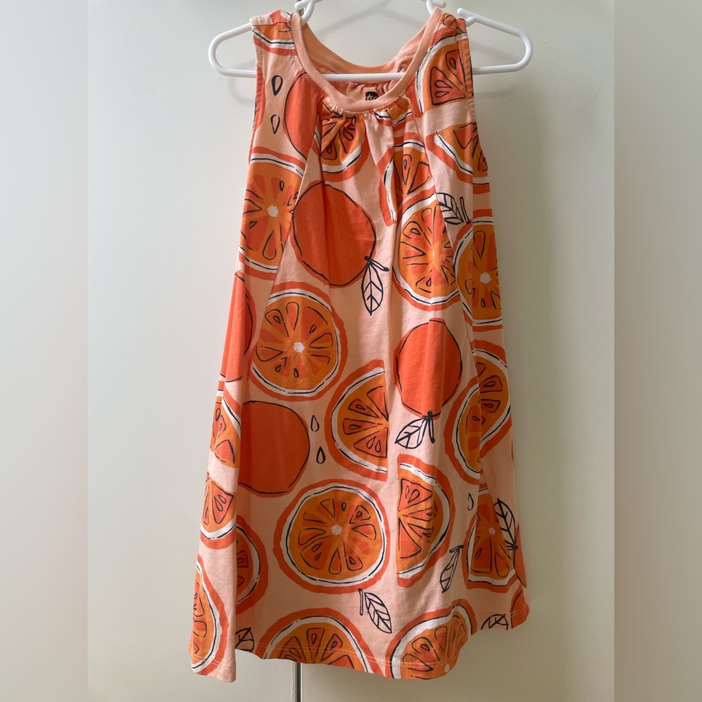 Tea Collection orange print dress